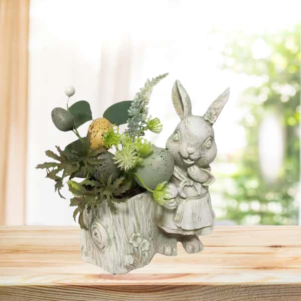 Spring bunny potted plant