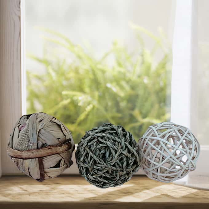 Set of 3 Braided Rope Balls for Cats
