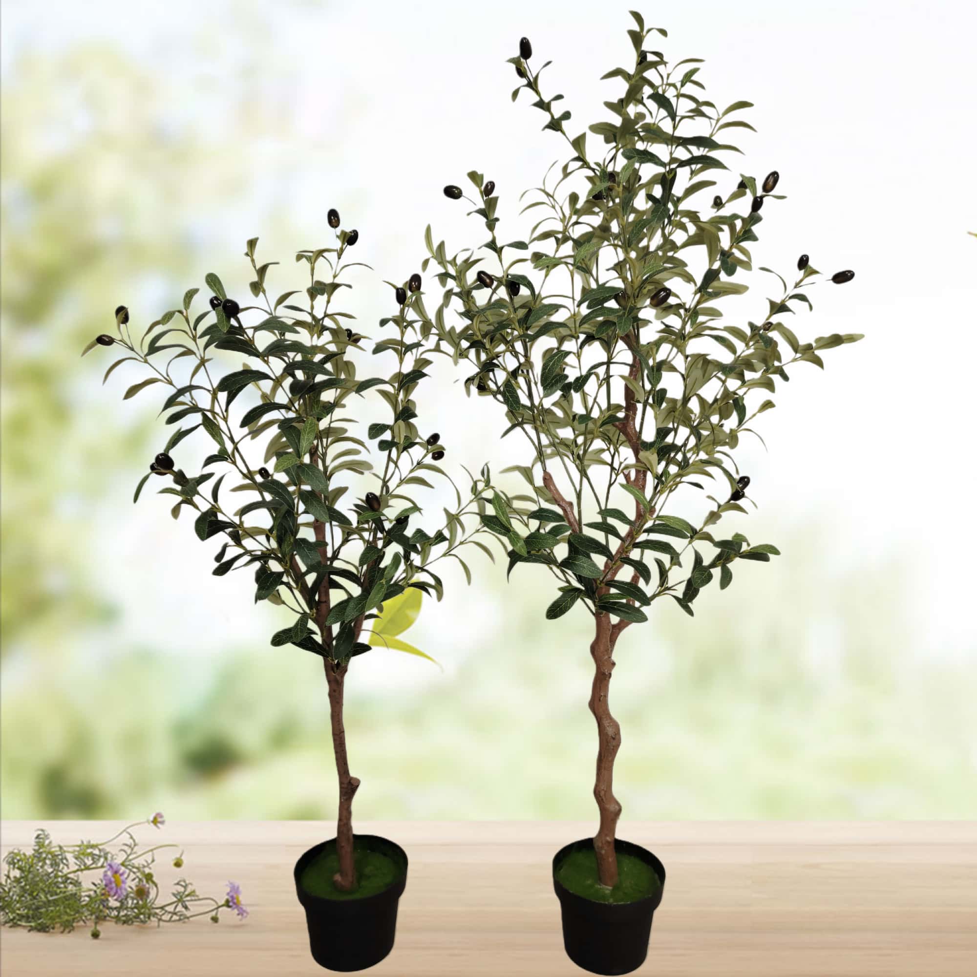 Artificial potted olive tree